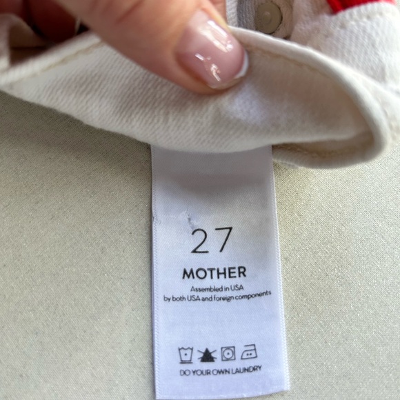 Mother Mid-Rise Straight Leg Jeans white | SZ 27 | inseam 26” - Picture 9 of 11